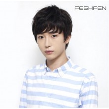 FESHFEN韓版真人發(fā)頭套男生短直發(fā)蓬松個(gè)性學(xué)生超酷時(shí)尚男士假發(fā)